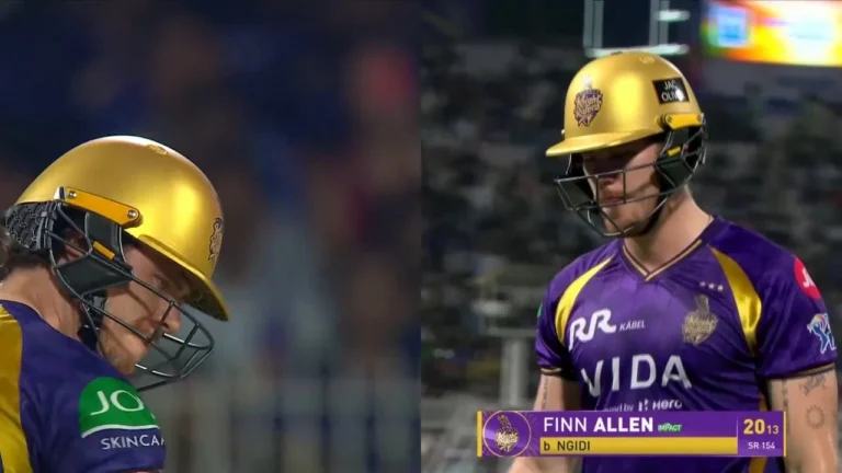 IPL 2024: Finn Allen punches bat in anger after being dismissed by Lungi Ngidi in KKR vs D